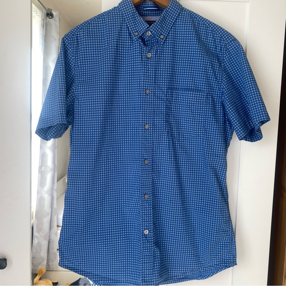 Banana Republic plaid slim fit shirt sleeves shirt size M
